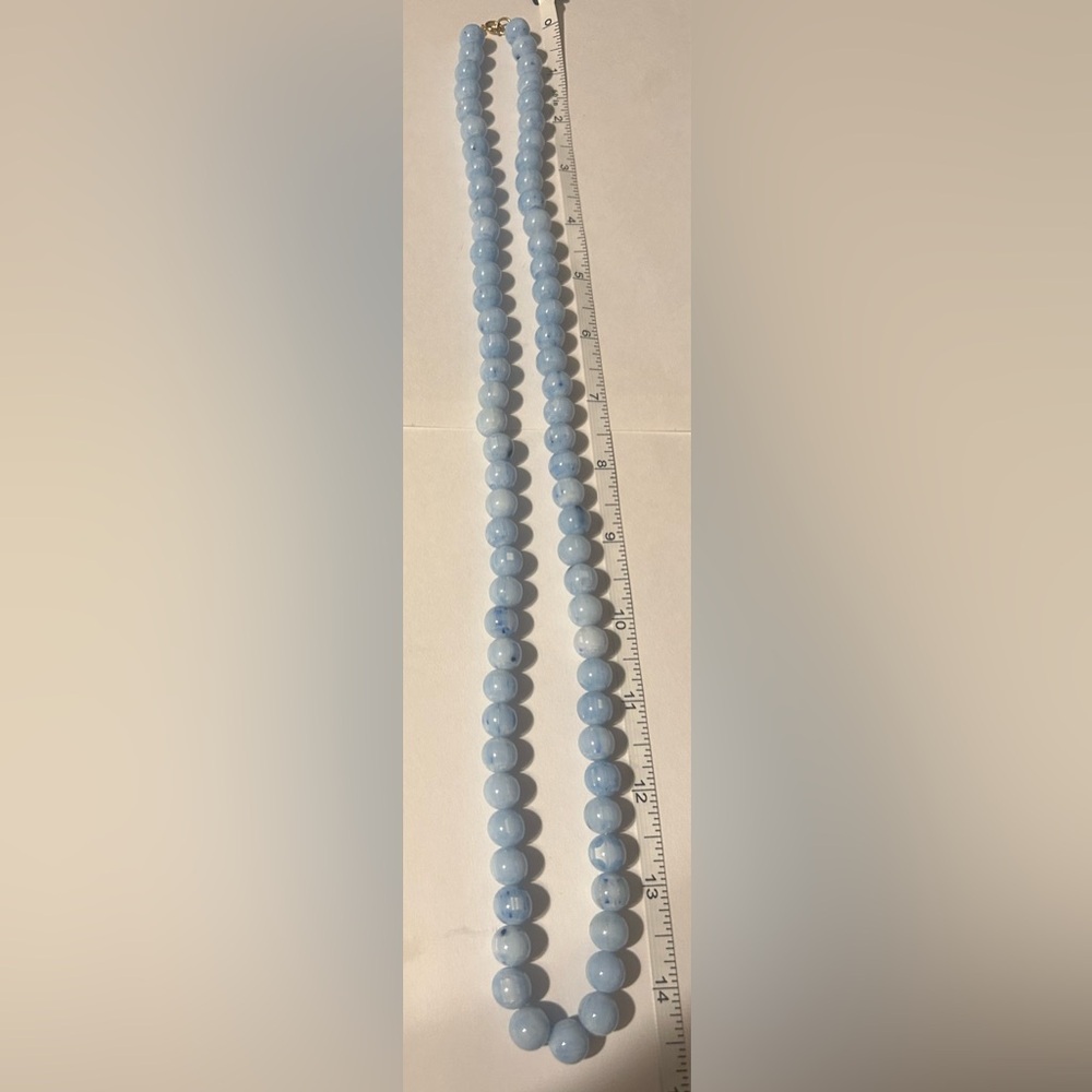 Chic Sky Blue Beaded Necklace - Picture 2 of 2